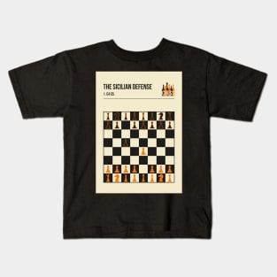 The Sicilian Defense Chess Opening Vintage Book Cover Poster Style Kids T-Shirt